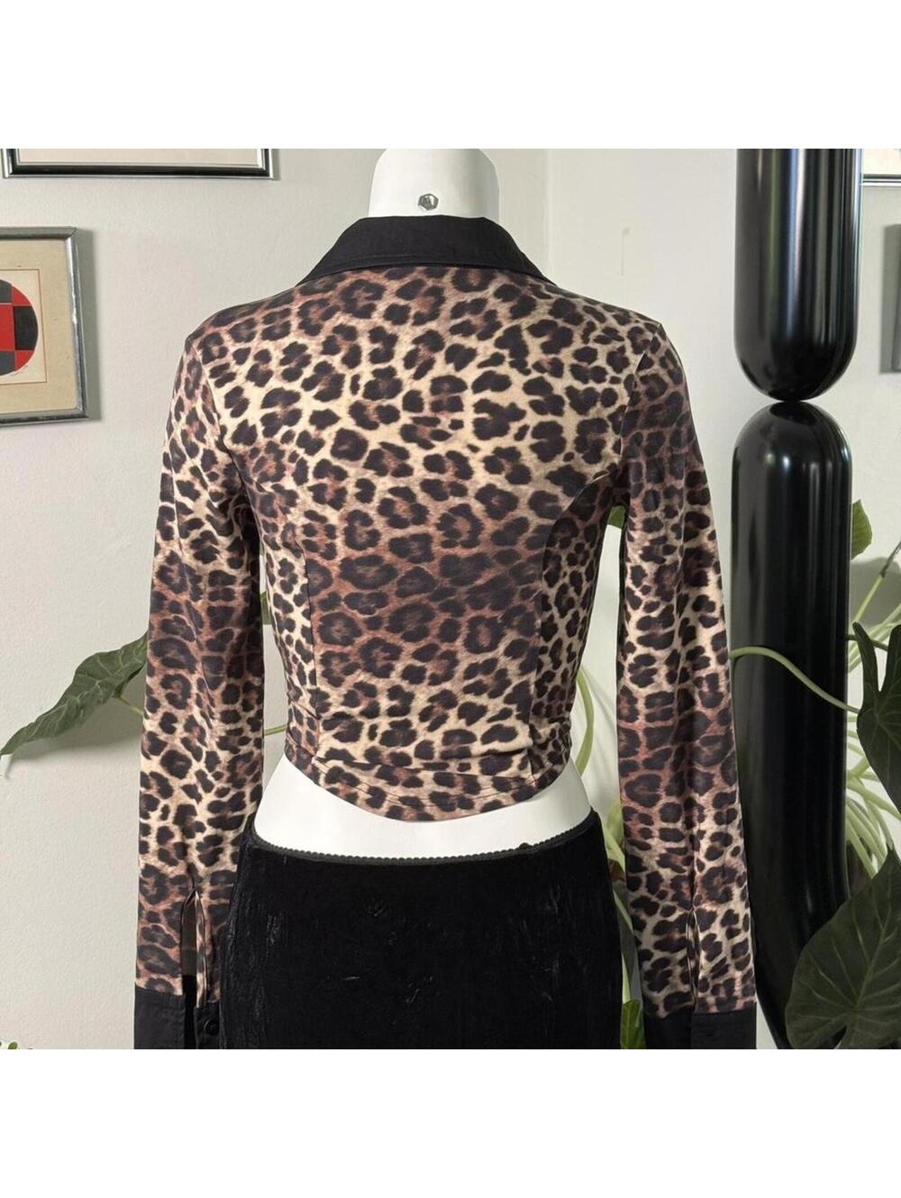 I.AM.GIA Leopard Button Top - Picture 3 of 4